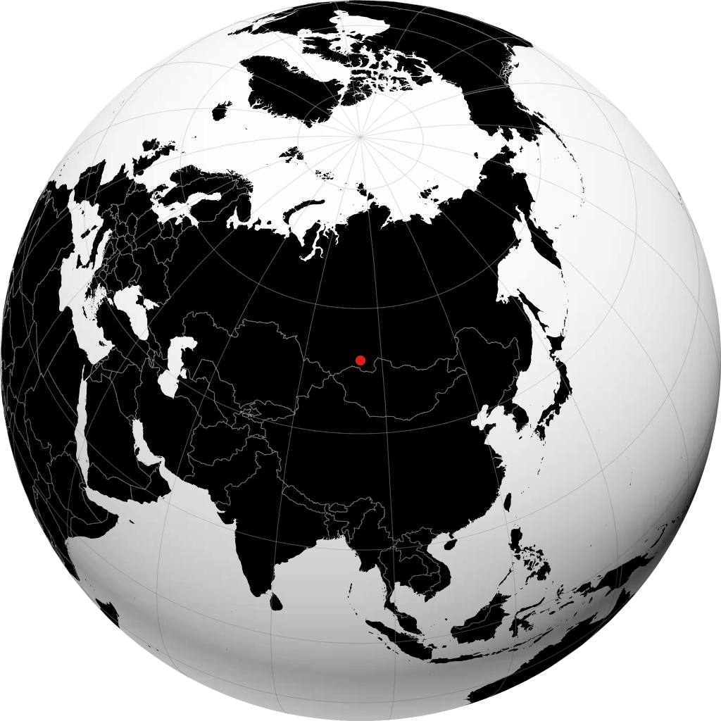 Kyzyl on the globe