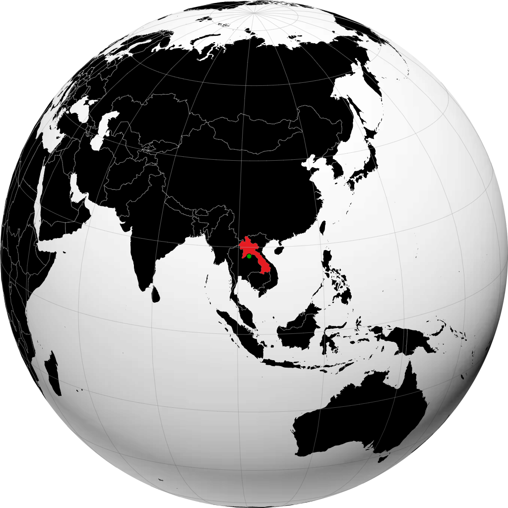 Laos on the globe