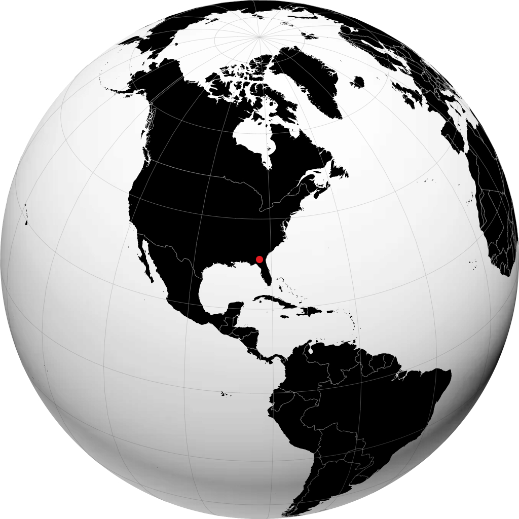 Lakeland on the globe