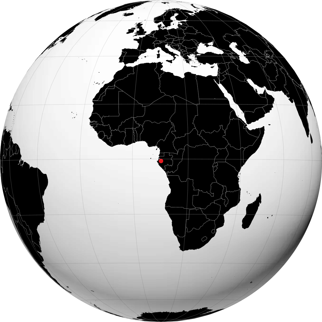 Lambaréné on the globe