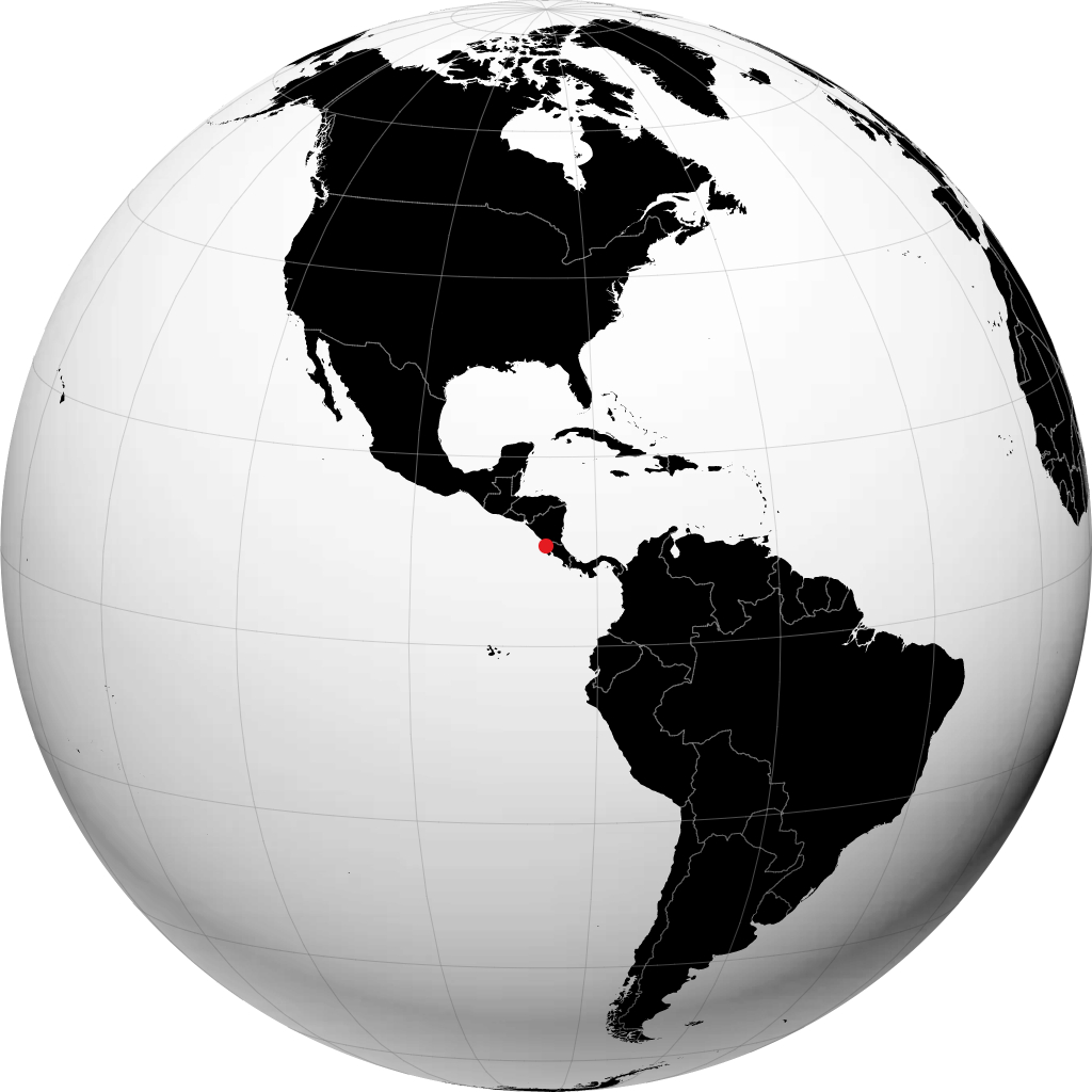 Liberia on the globe