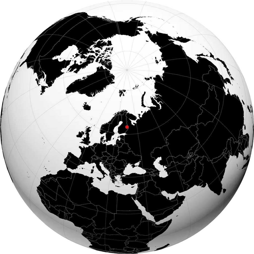 Lieksa on the globe