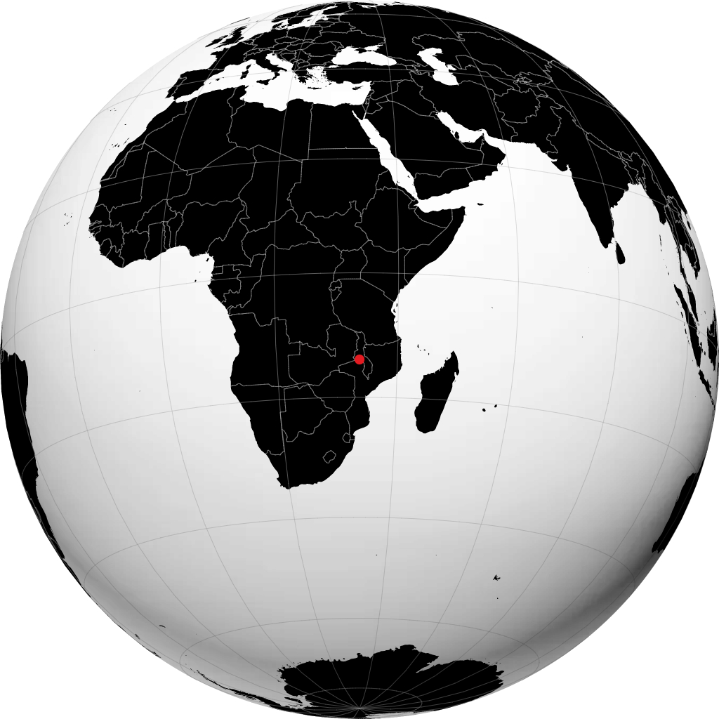 Lilongwe on the globe