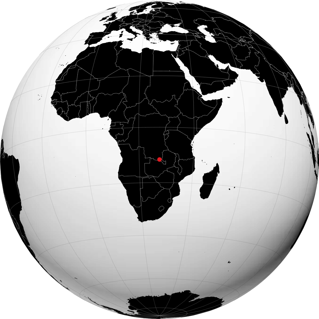 Lubumbashi on the globe