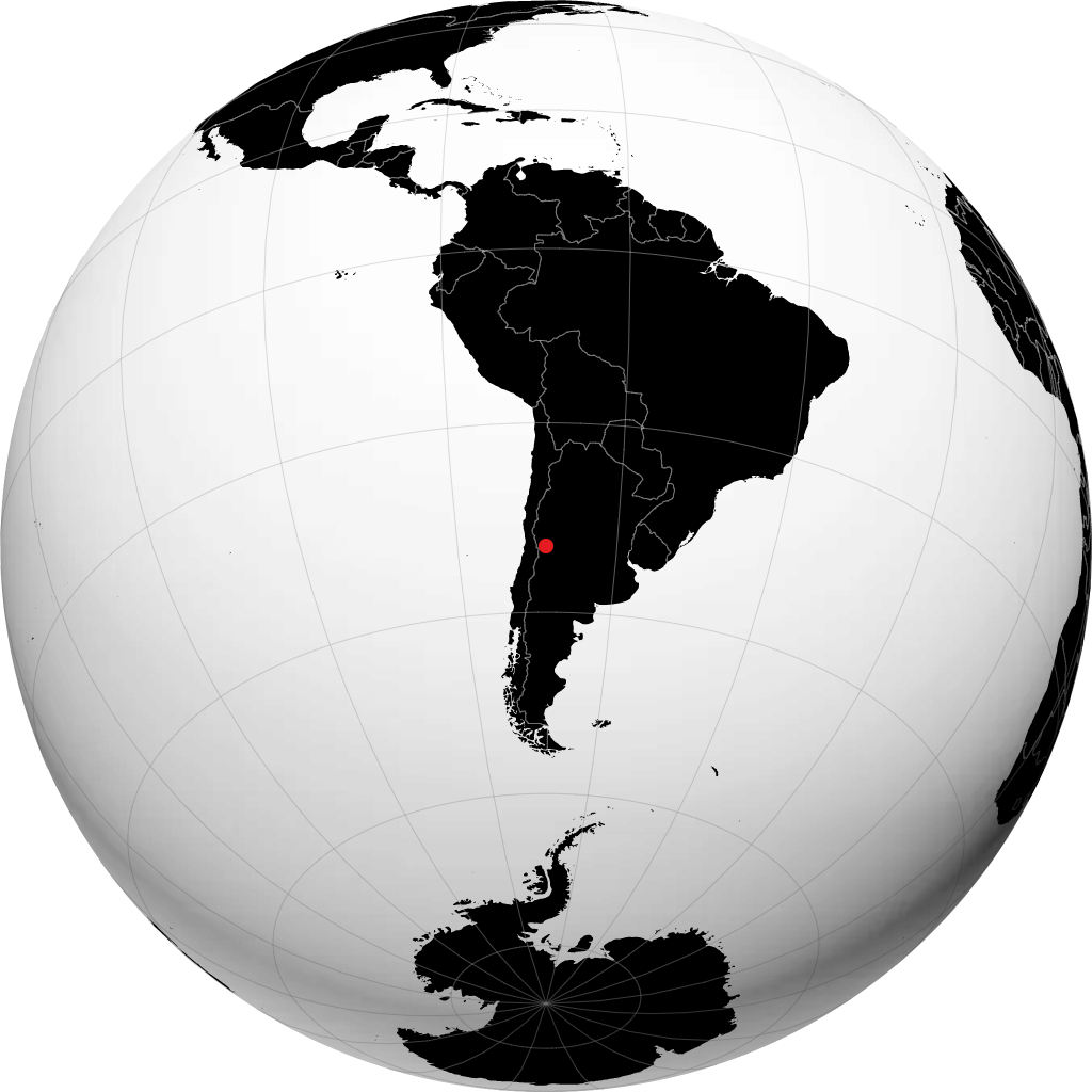 Lujan de Cuyo on the globe