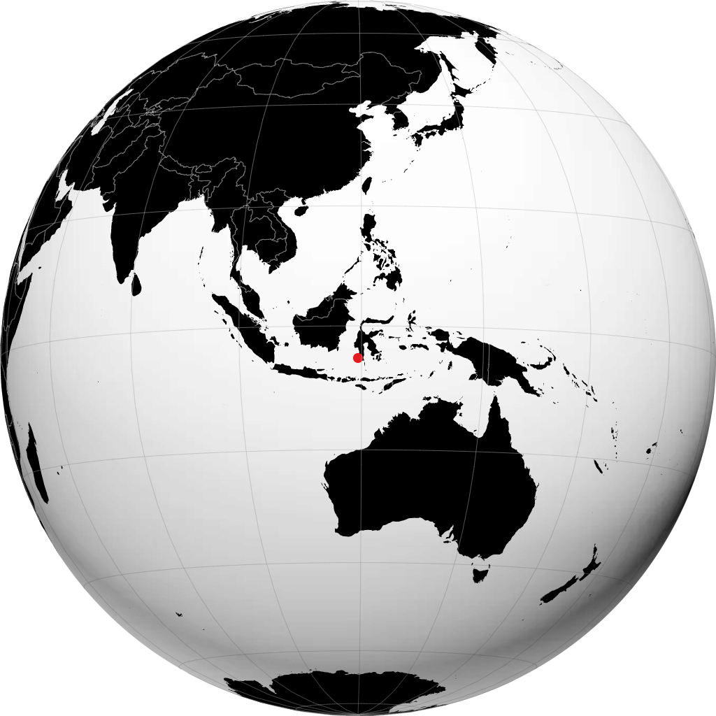 Makassar on the globe