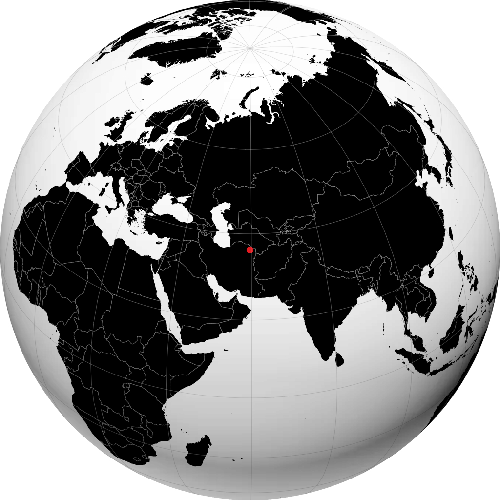 Mashhad on the globe