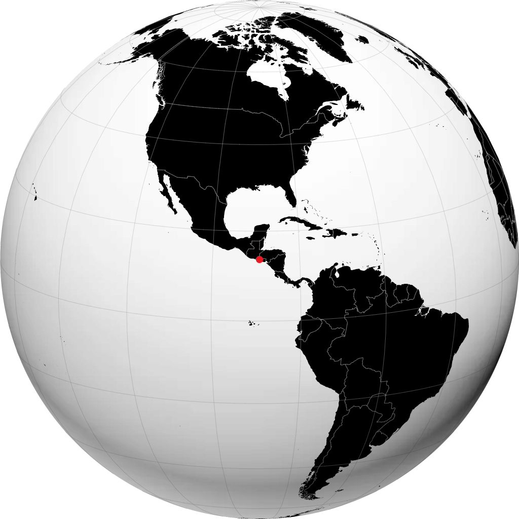 Mejicanos on the globe
