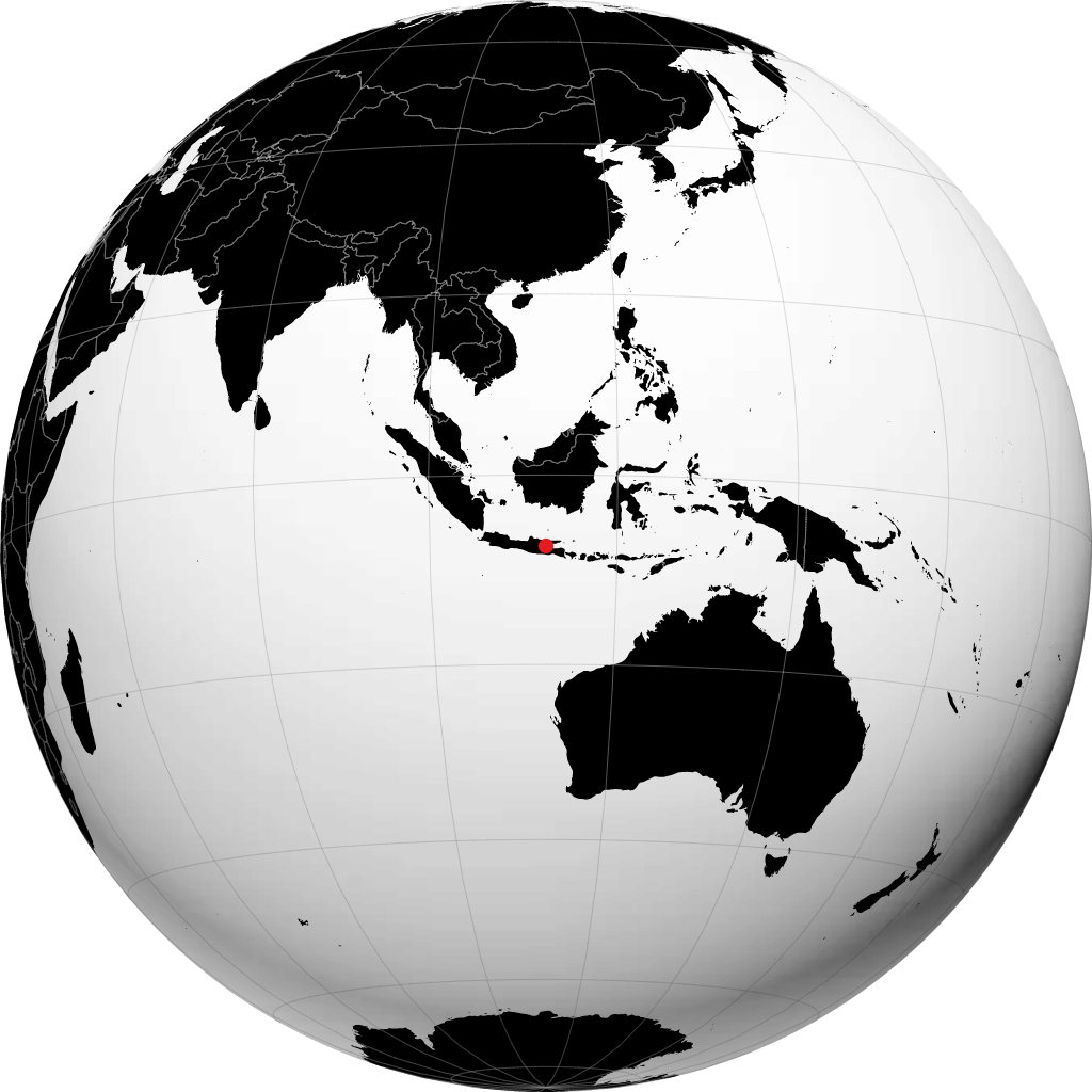 Mojokerto on the globe