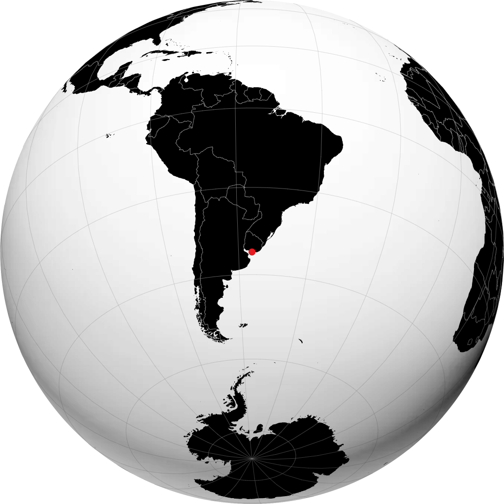 Montevideo on the globe