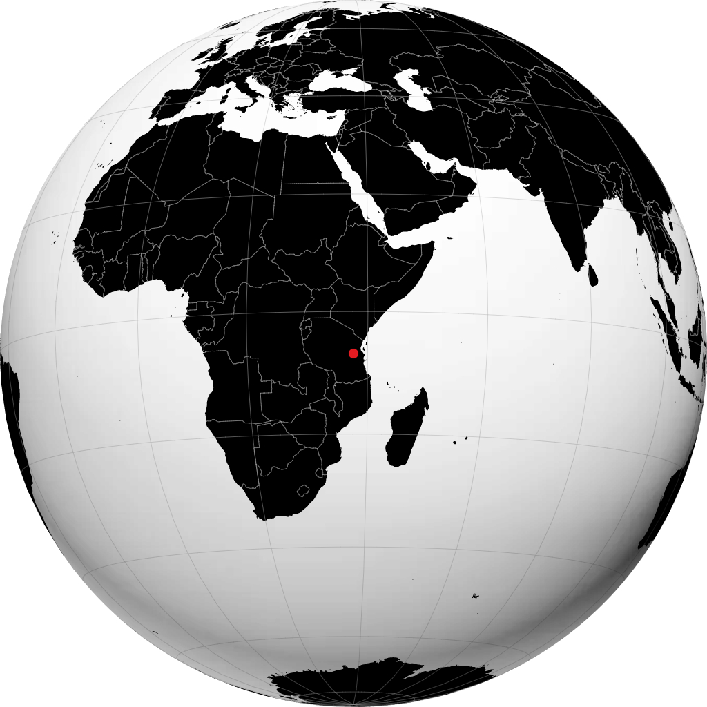 Morogoro on the globe