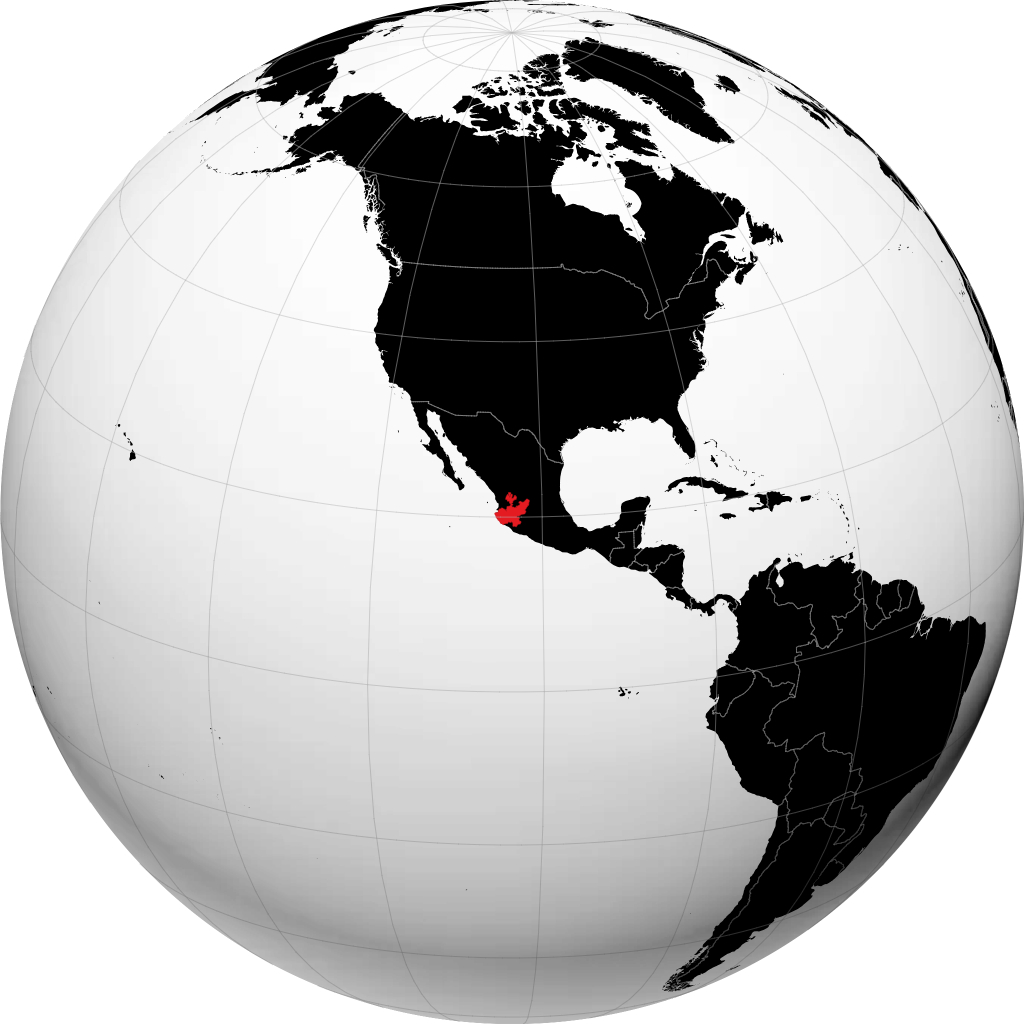 Estado de Jalisco on the globe