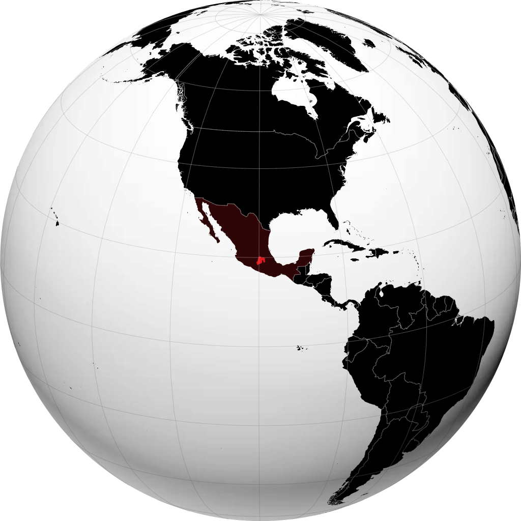 Estado de Mexico on the globe