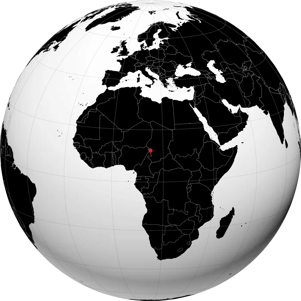 N'Djamena on the globe