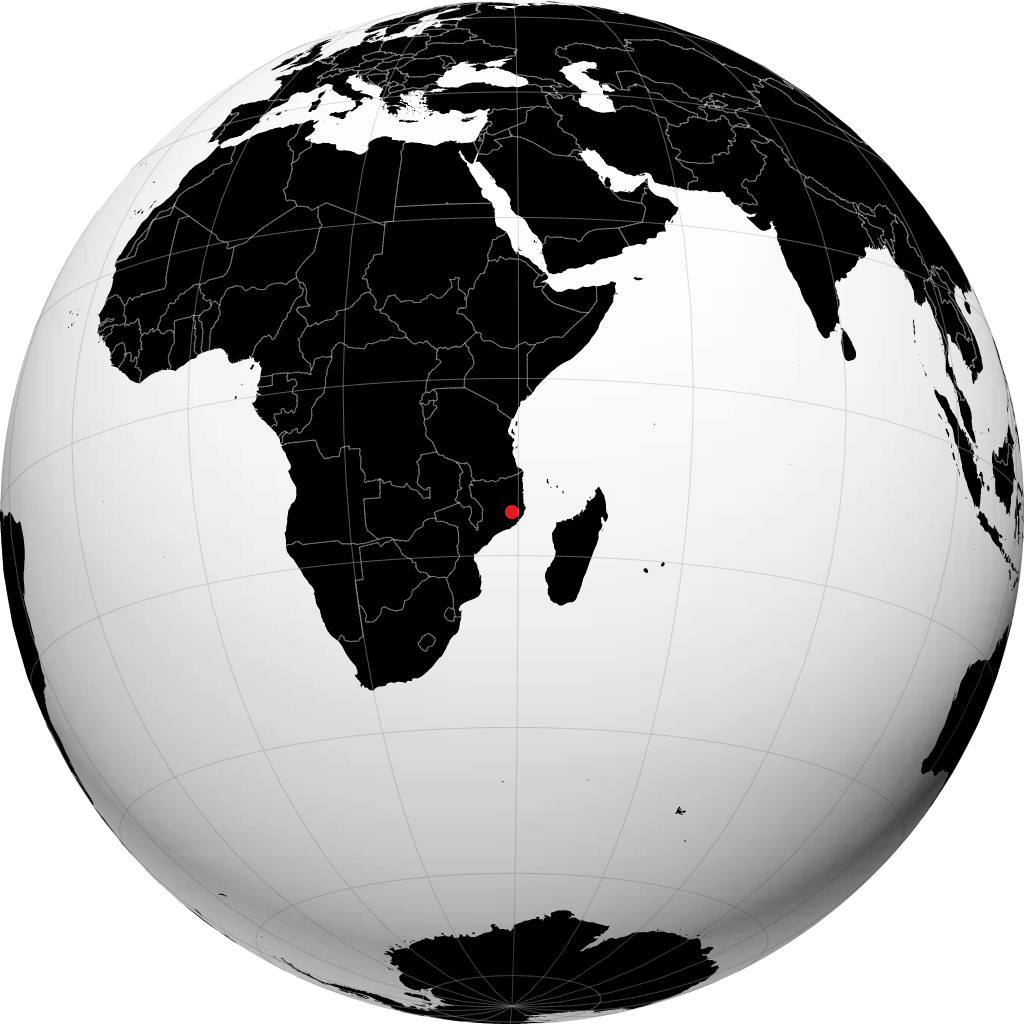 Nampula on the globe