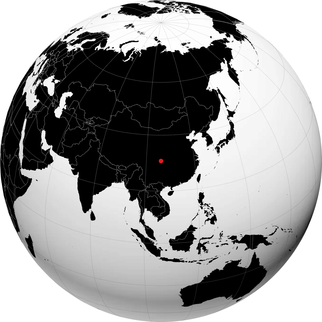 Nanchong on the globe