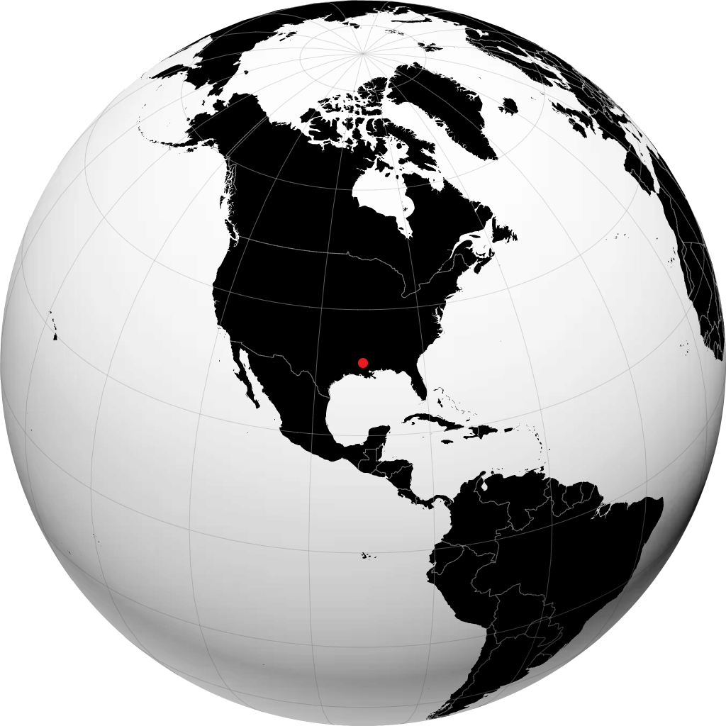Natchez on the globe