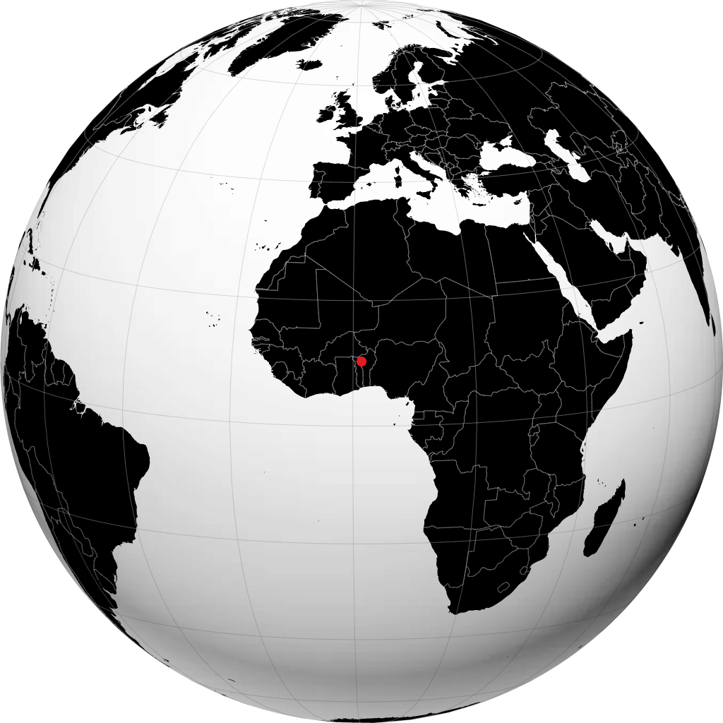 Natitingou on the globe