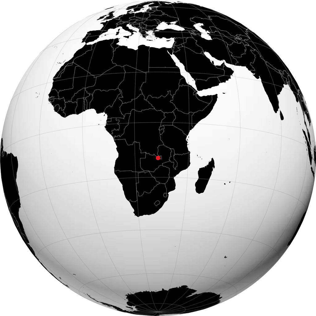 Ndola on the globe