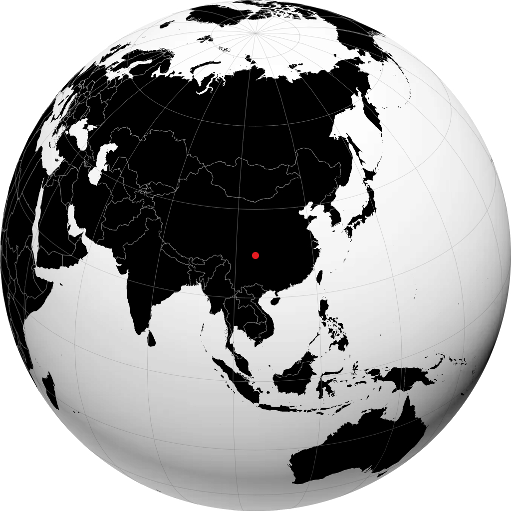 Neijiang on the globe