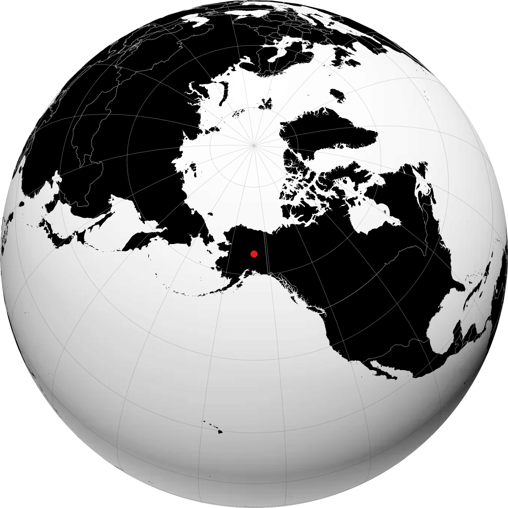 North Pole on the globe