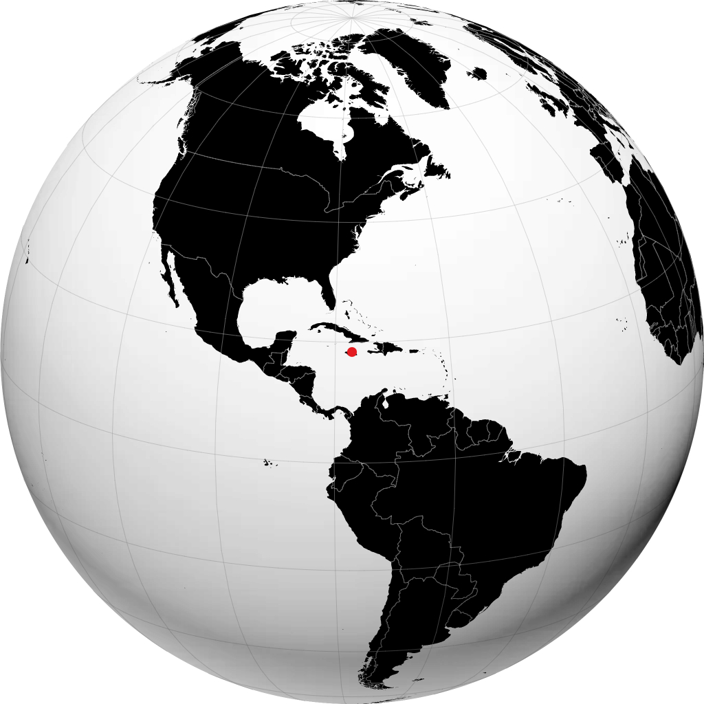 Ocho Rios on the globe