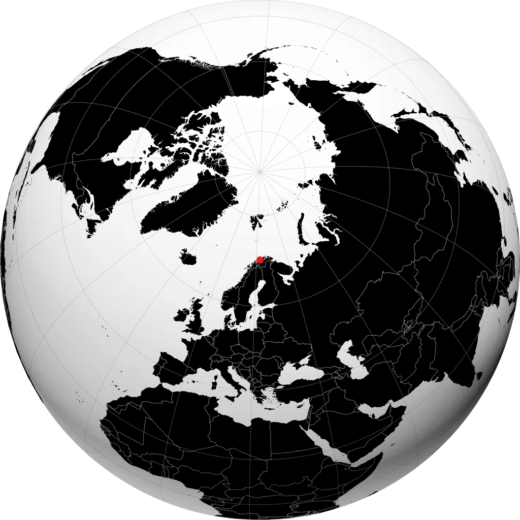 Oksfjord on the globe