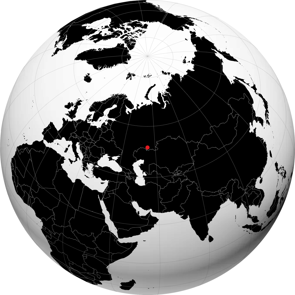 Orenburg on the globe