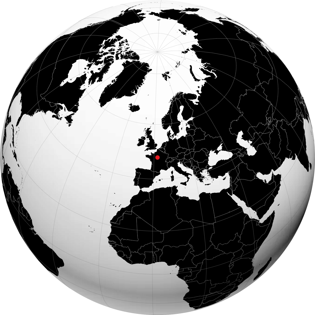 Orléans on the globe