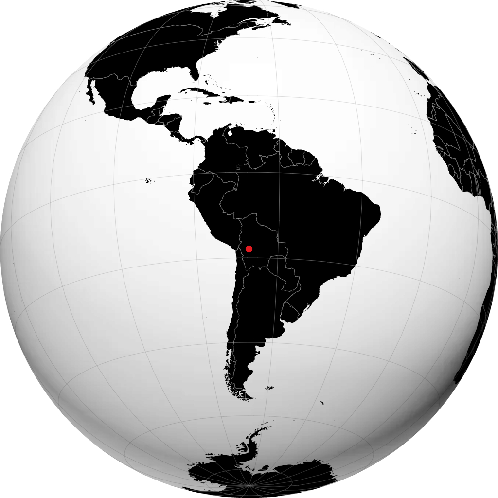 Oruro on the globe