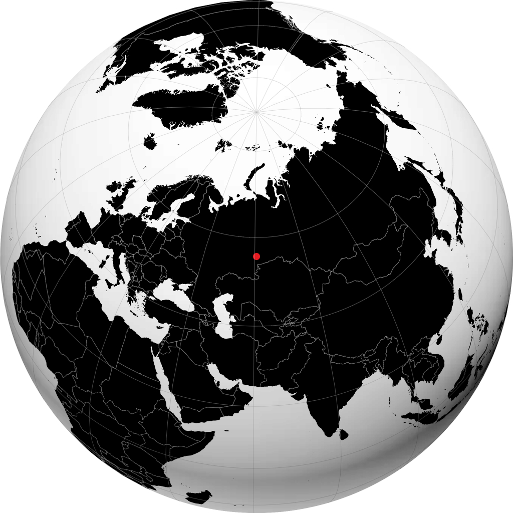 Ozersk on the globe