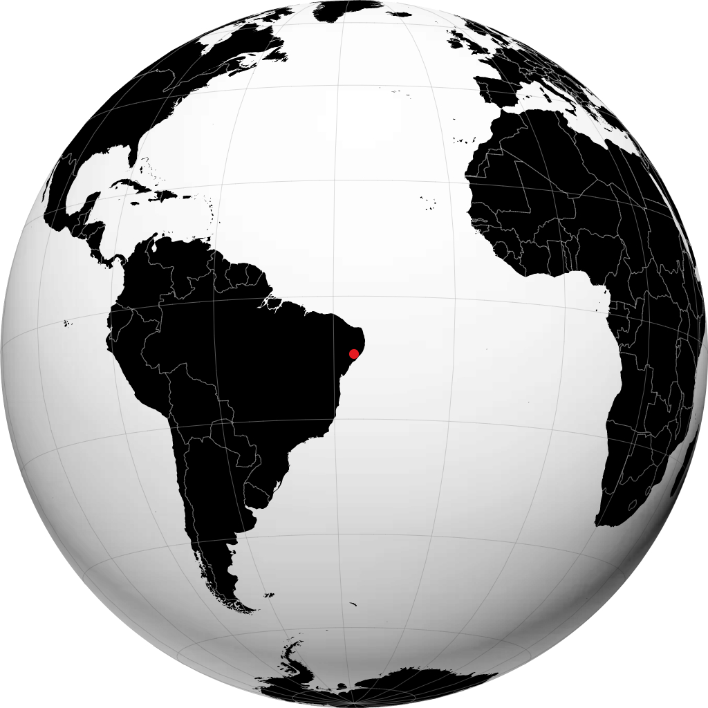 Palmeira dos Indios on the globe