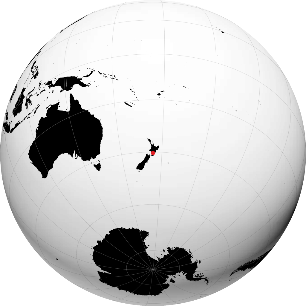 Palmerston North on the globe