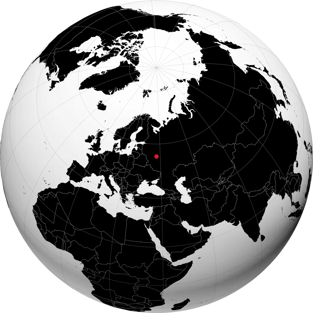 Podolsk on the globe