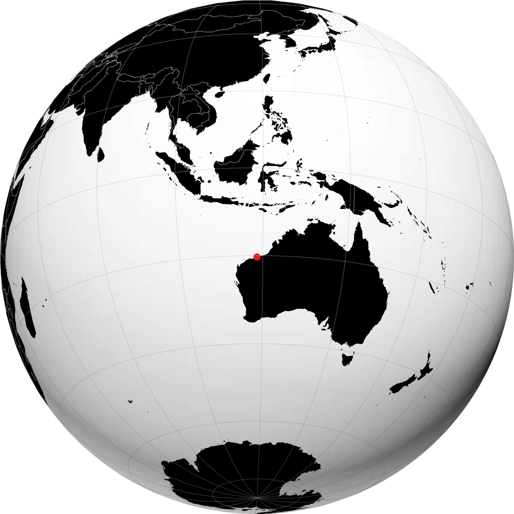 Port Hedland on the globe