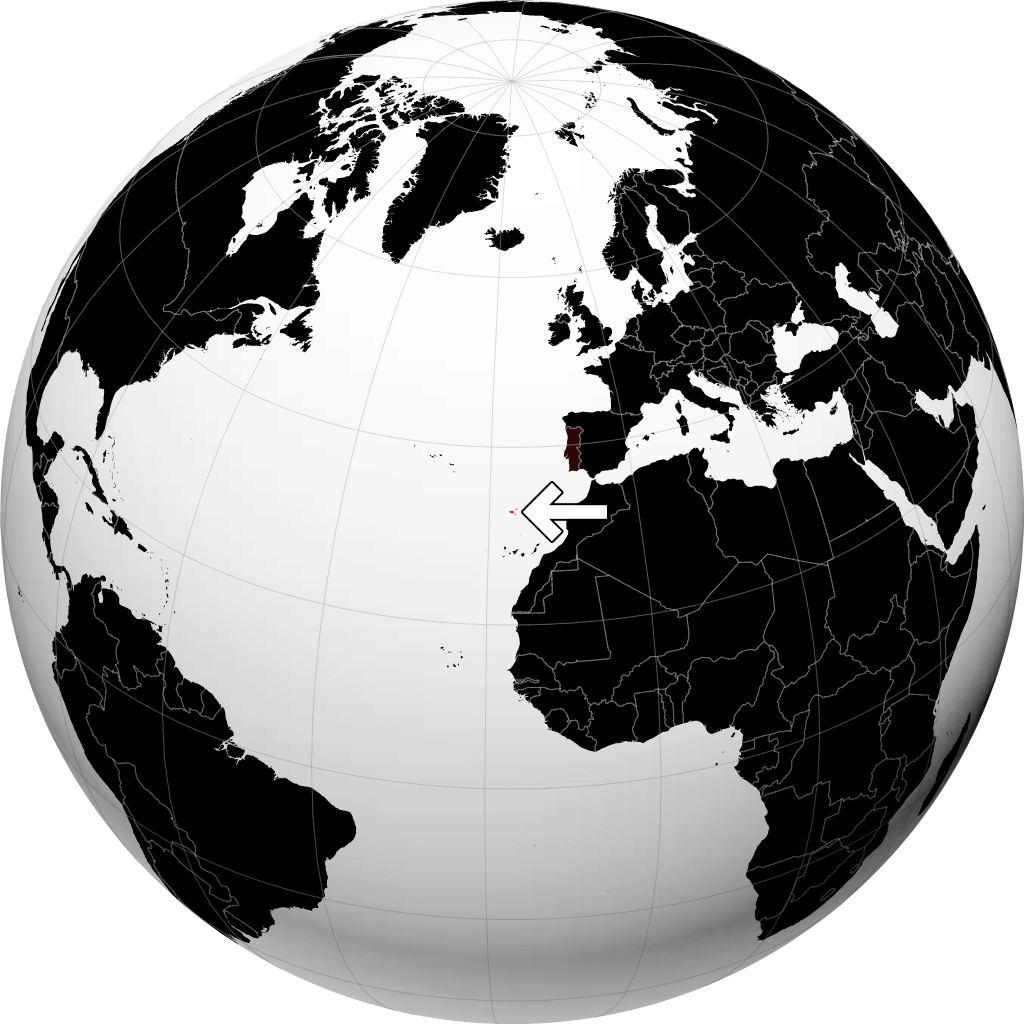 Madeira on the globe