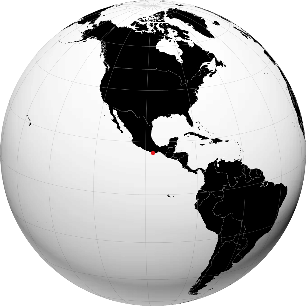 Puerto Escondido on the globe