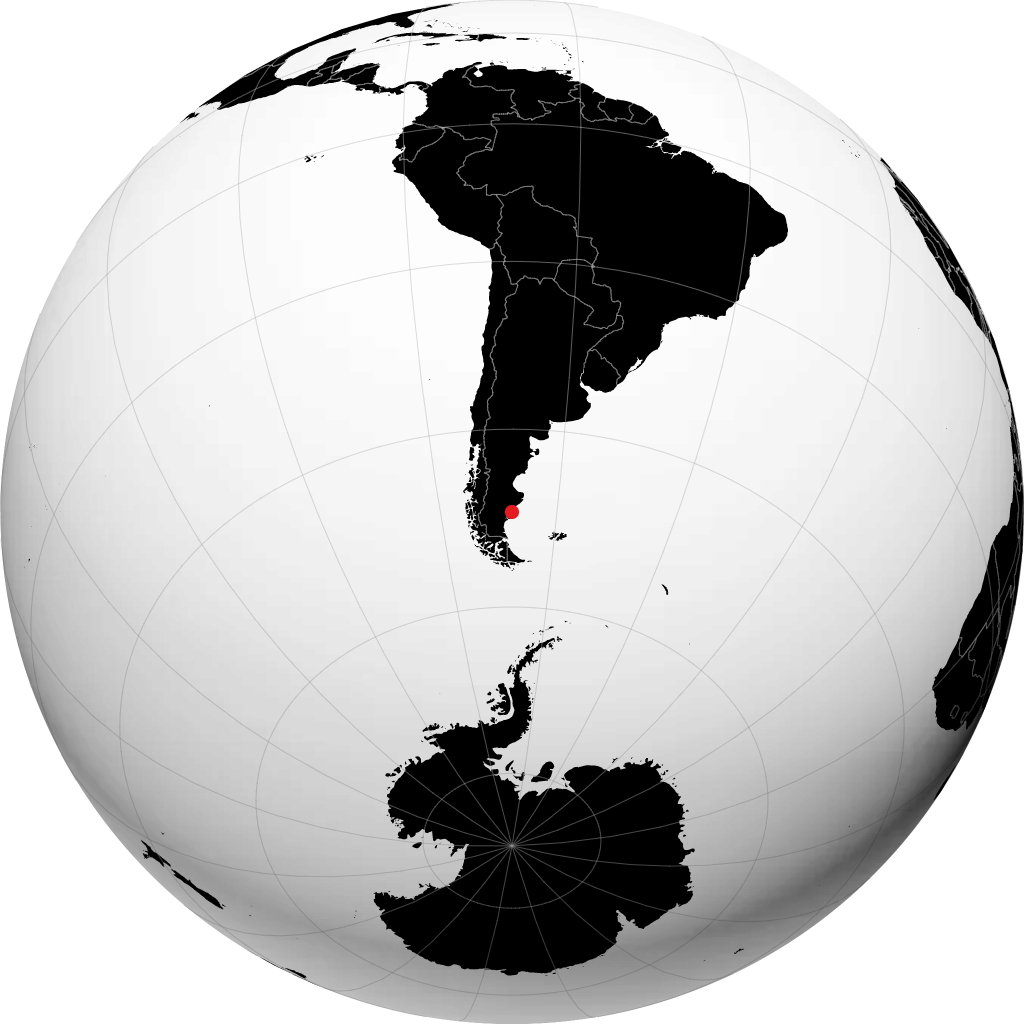 Puerto San Julian on the globe