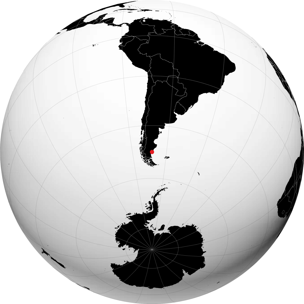 Puerto Santa Cruz on the globe