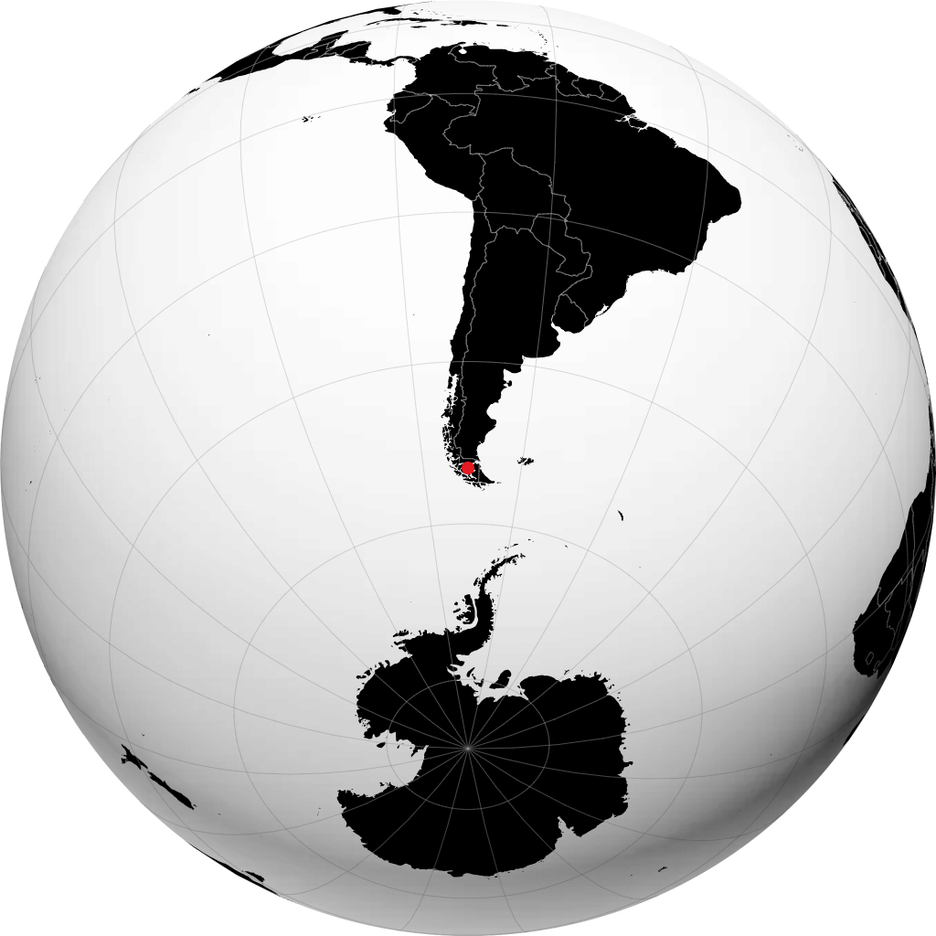 Punta Arenas on the globe