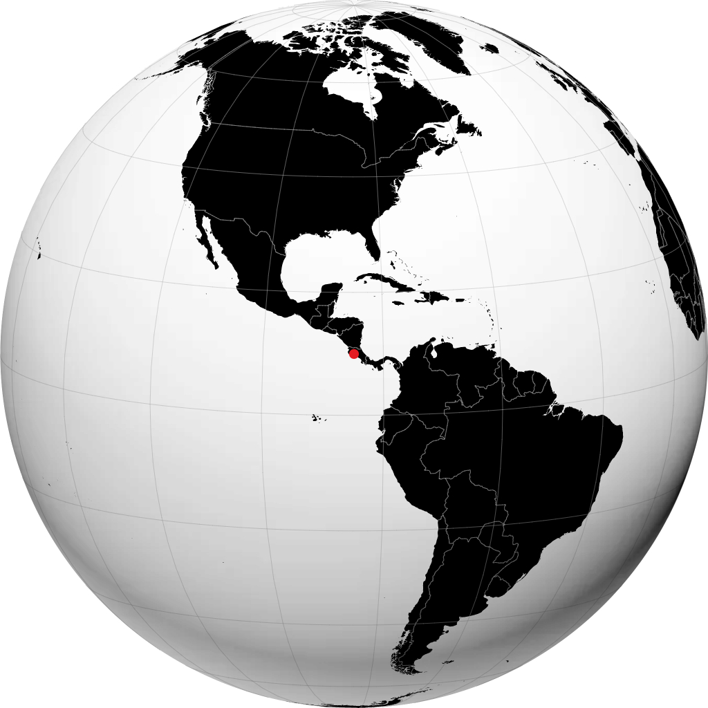 Puntarenas on the globe