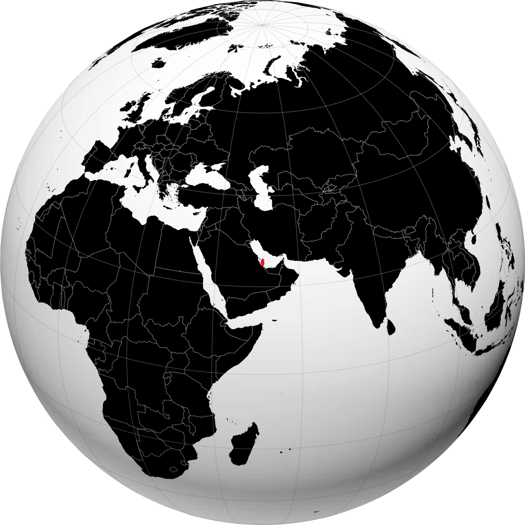 Qatar on the globe