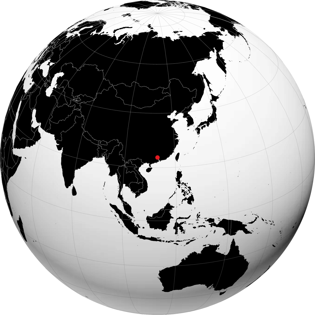 Qingyuan on the globe