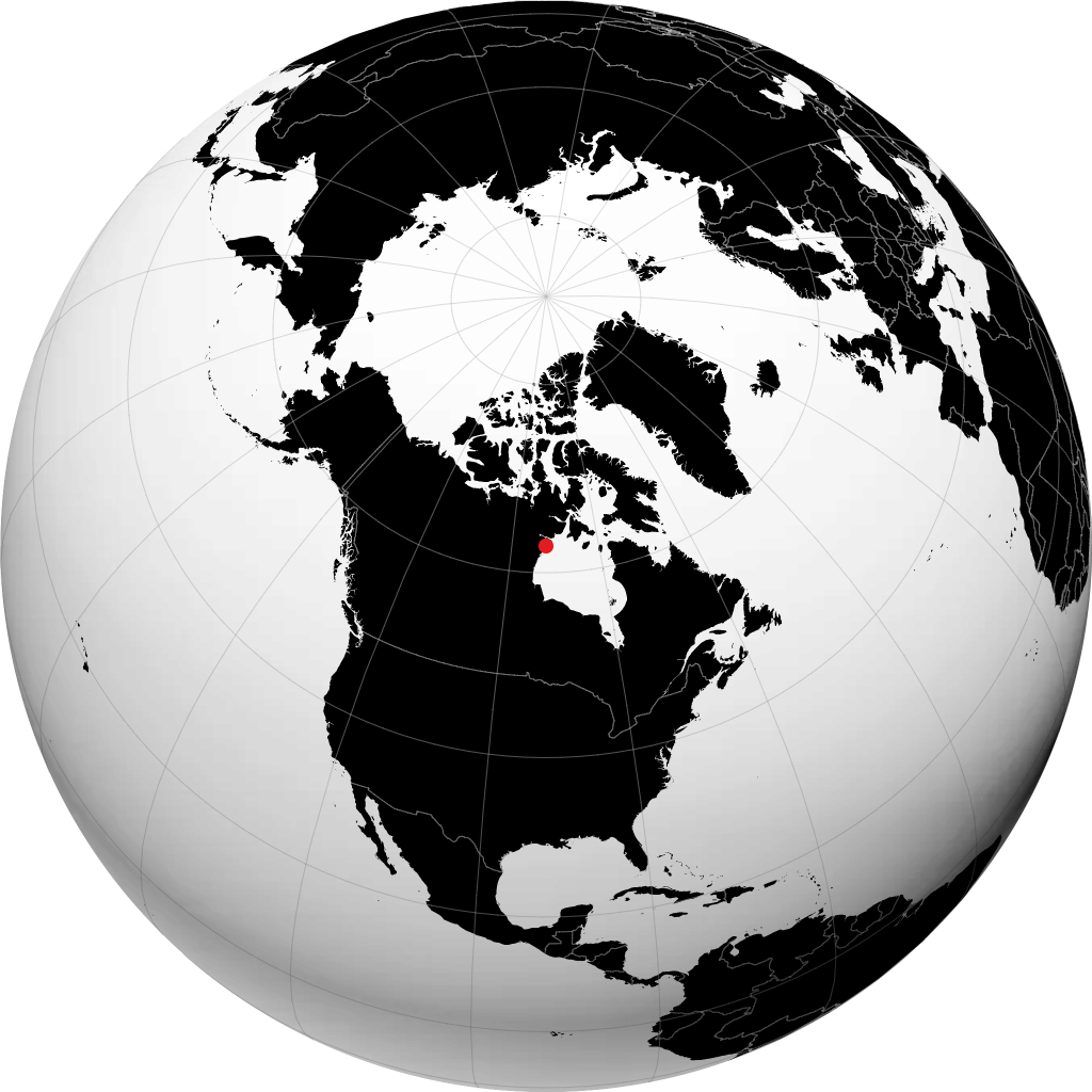 Rankin Inlet on the globe