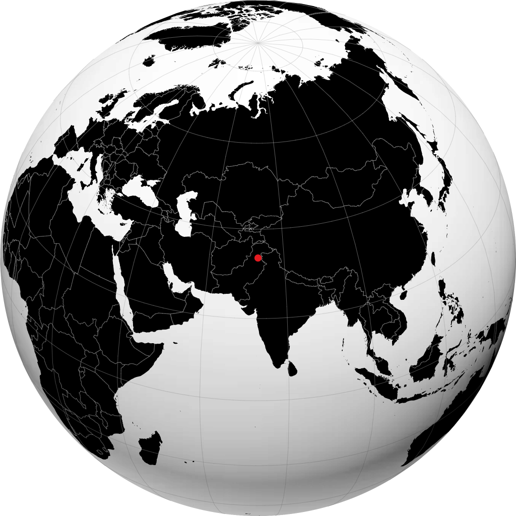 Rawalpindi on the globe