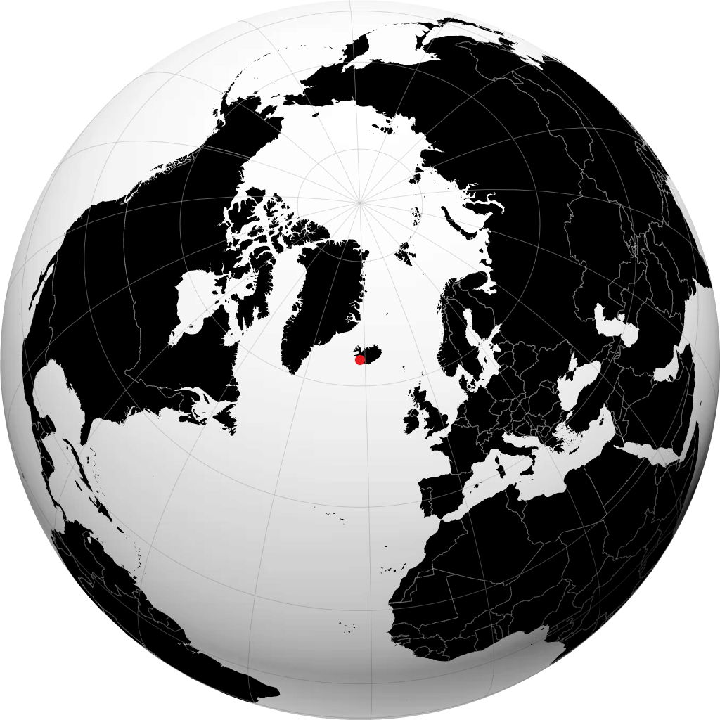Reykjavík on the globe