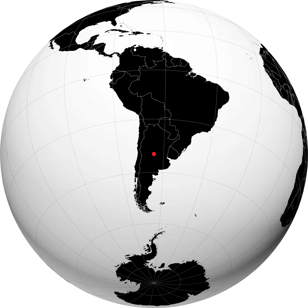 Río Cuarto on the globe