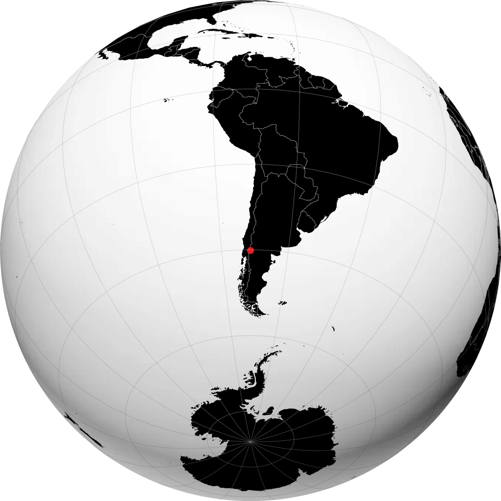 San Martín de los Andes on the globe