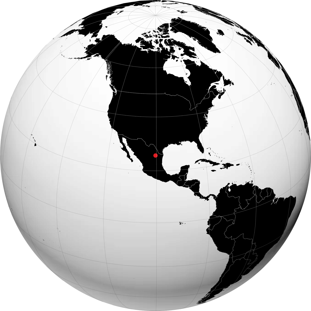 San Pedro Garza Garcia on the globe