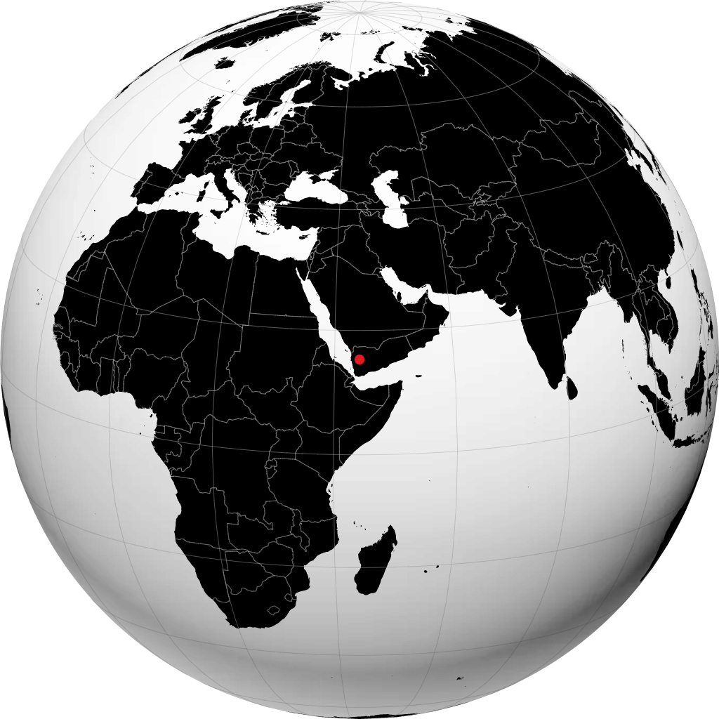 Sanaa on the globe